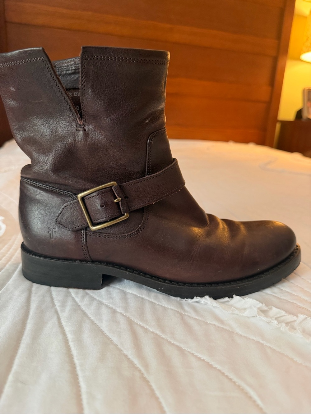 Women’s Brown Leather Buckle Ankle Boots